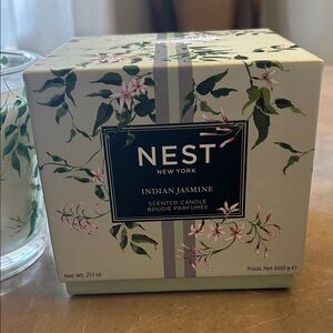 NEST Indian Jasmine 3-wick Candle with gorgeous floral jasmine pattern!